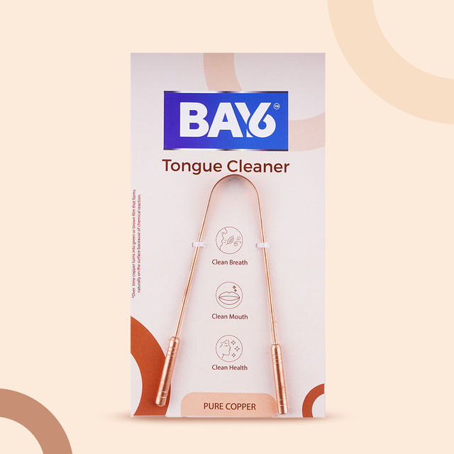 BAY6 Copper Tongue Cleaner with Scientific fluid design (Pure Copper)