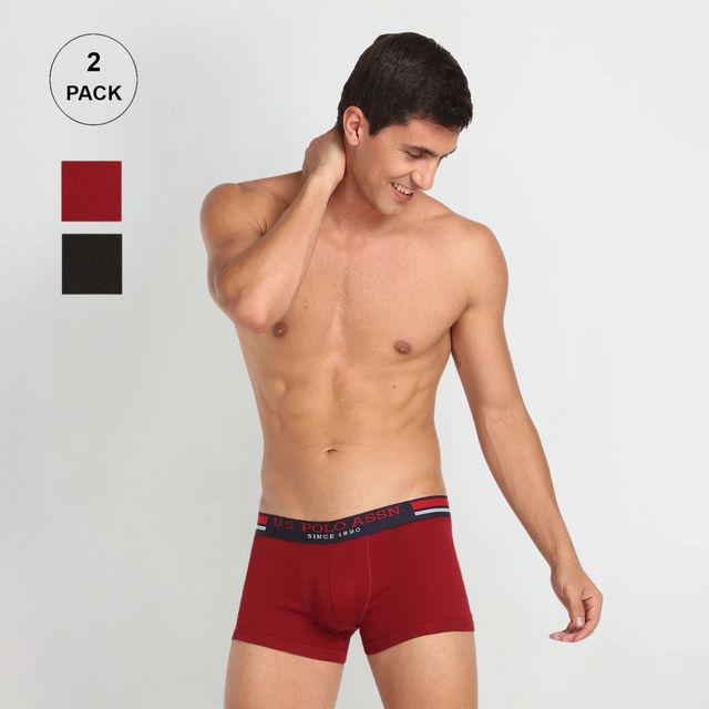 U.S. Polo Assn. Antibacterial Branded Waist Cotton I641 Trunks Pack