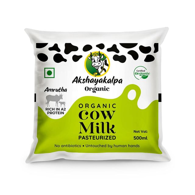 Akshayakalpa Amrutha A2 Pasteurized Fresh Milk (Pouch)