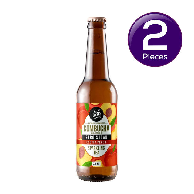 Toyo Kombucha Zero Sugar Exotic Peach Kombucha 330 ml X 2 Combo