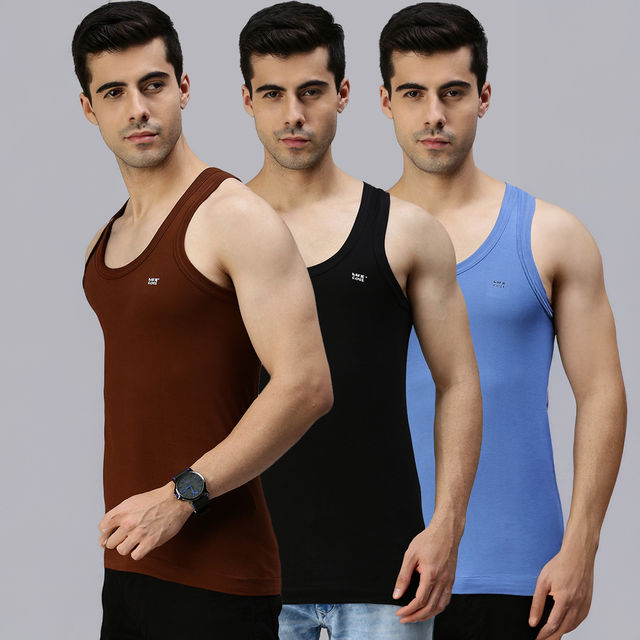 Lux Cozi Men's Colour Cotton Vest - Buy at ₹426 Online | Instant