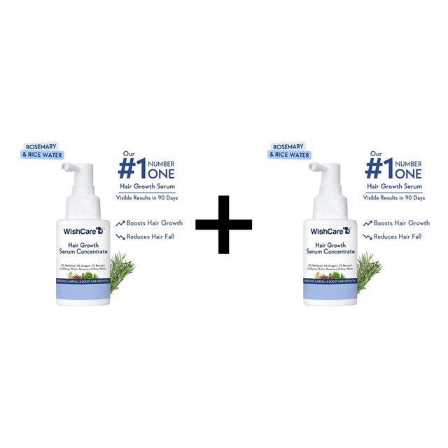 Wishcare Hair Growth Serum Concentrate - Resdensyl, Anagain, Caffeine, Biotin, Keratin & Rice Water 30 ml X 2 Combo 