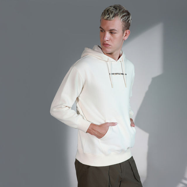 Hubberholme Men's Typography Printed Hooded Sweatshirt - Buy at