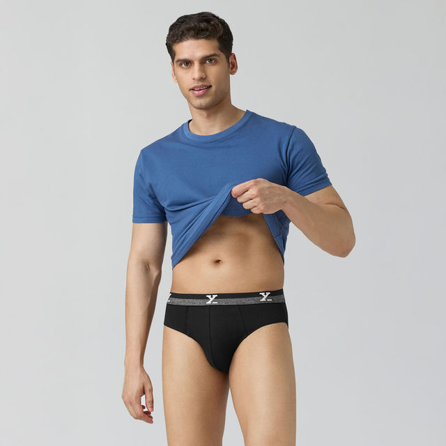XYXX Men's Cotton Solid Briefs, Pack of 1, Jet Black - Buy at
