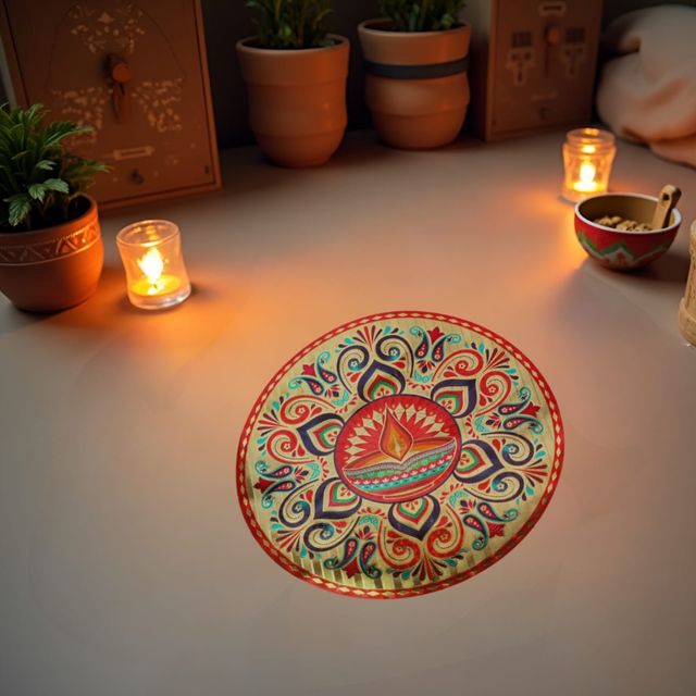 Designer Foil Rangoli Stickers Vibrant and Elegant Decor Buy online