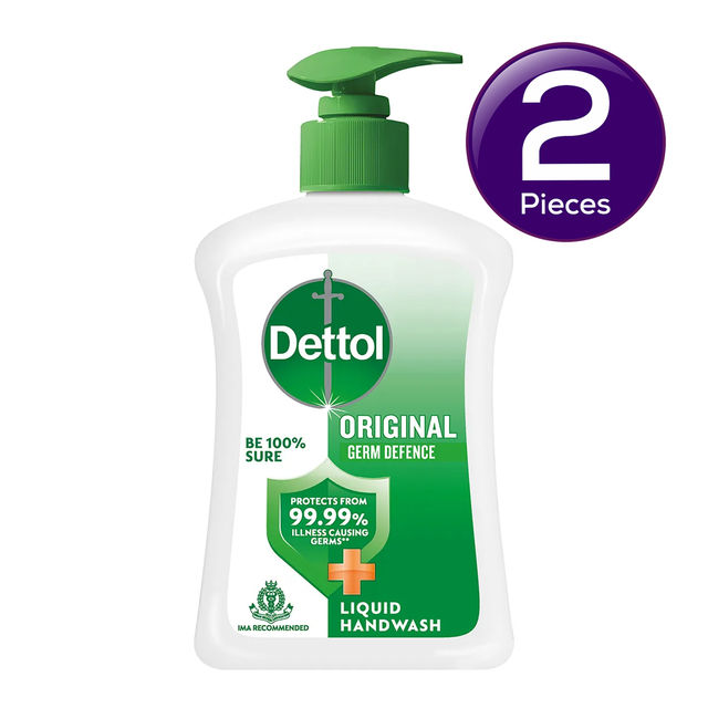 Dettol Original Liquid Hand Wash Pump | 99.99% Germ Protection Combo
