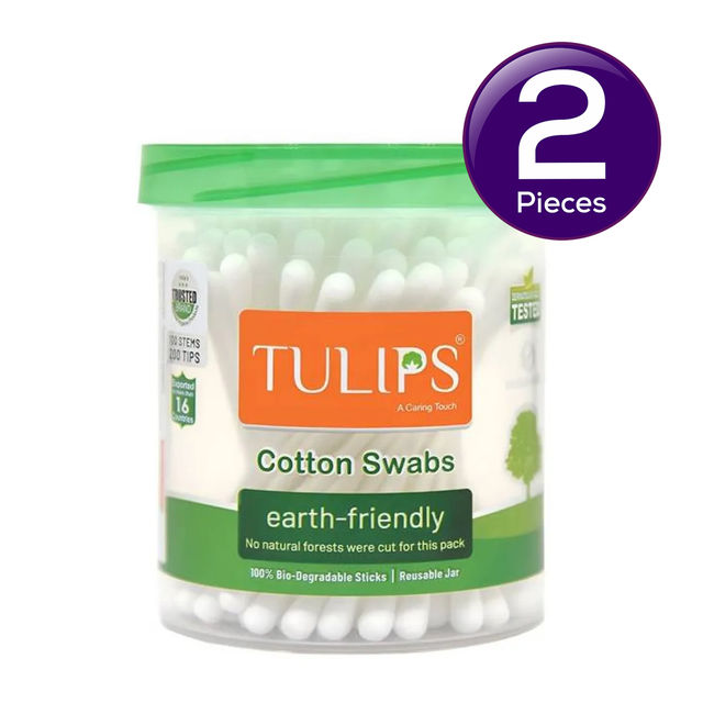 Tulips Paper Stick Cotton Buds Jar Combo