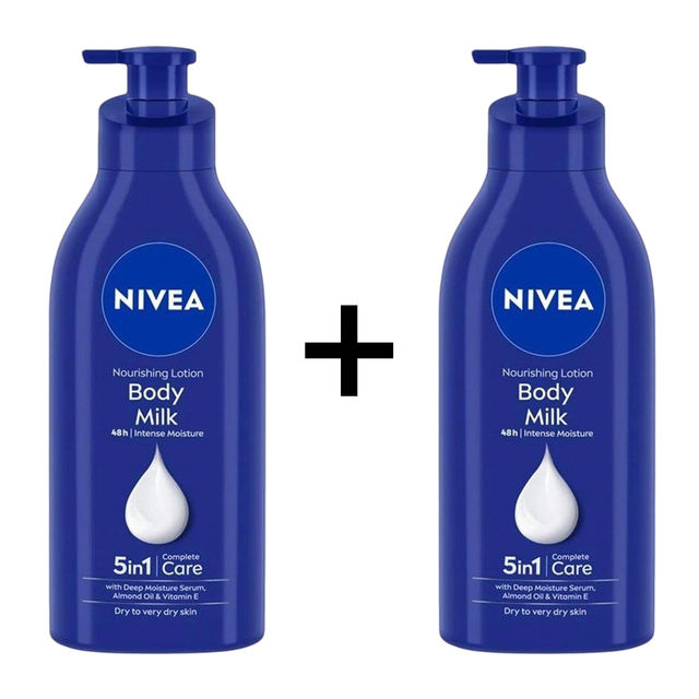 NIVEA Nourishing Body Lotion Body Milk|48 H Moisturization|2X Almond Oil|For Very Dry Skin 600 ml X 2 Combo