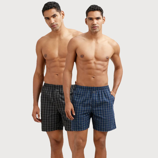 Jockey 1223 Men's Super Combed Mercerized Cotton Woven Checks