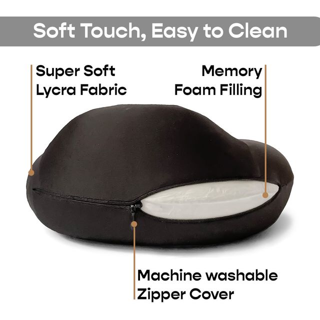 Sleepycat Unisex Solid Memory Foam Neck Pillow - Buy at ₹750