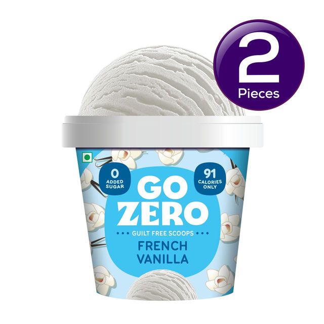 Go Zero French Vanilla Low Calorie Guilt Free Ice Cream Cup Combo