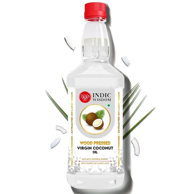 Indic Wisdom Wood Pressed Virgin Coconut Oil | Cold Pressed - Extracted on Wooden Churner