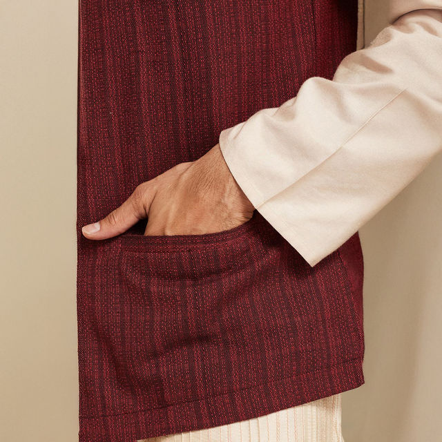 Fabindia Men's Nehru Jacket Dobby - Buy at ₹1820 Online | Instant