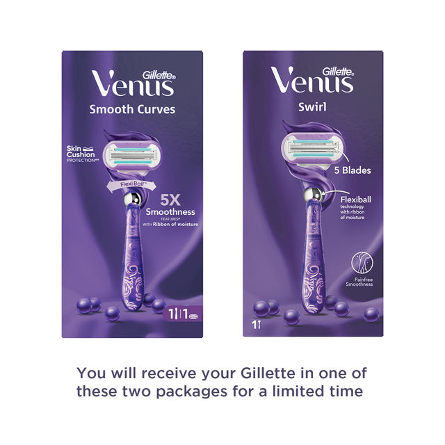 Venus Smooth Curves | Swirl | Hair Removal Razor for Women, 1 Razor