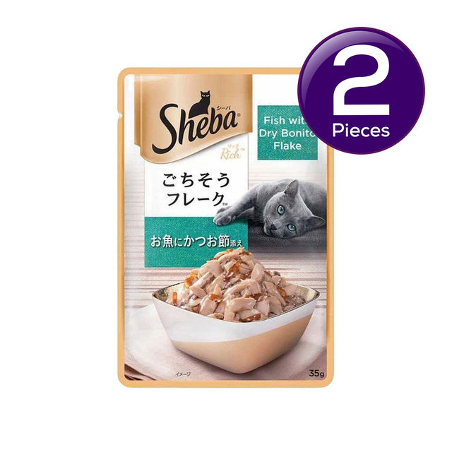 Buy Sheba Rich Adult Fish with Dry Bonito Flavour Wet Cat Food