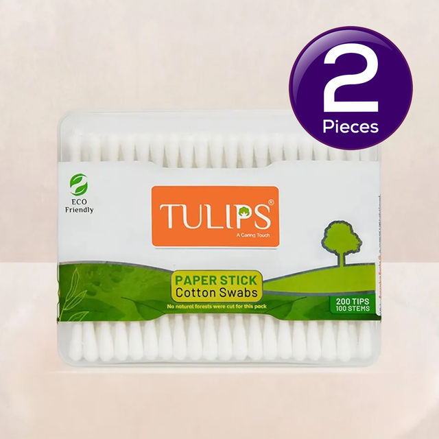 Tulips Paper Stick Cotton Buds Flat Box Combo