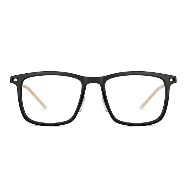 Lenskart Blu Unisex Solid Metal Computer Glasses | Black and Gold - L