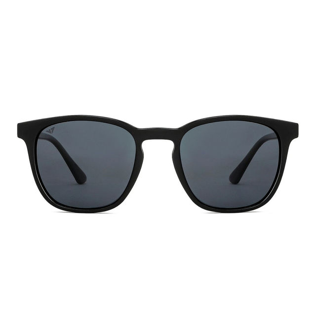 Vincent Chase By Lenskart Unisex Solid Plastic Wayfarer Sunglasses | Black - L