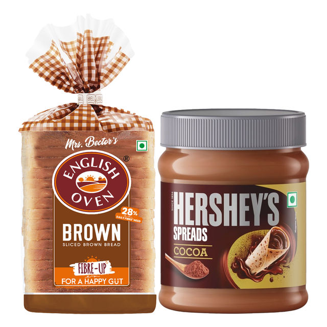 Hershey'S Spread - Cocoa Jar (150g) & English Oven Brown Bread (400g) Combo