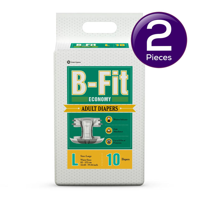 B-FIT Economy Adult Diaper (Tape , L , 70-140 cm) Combo