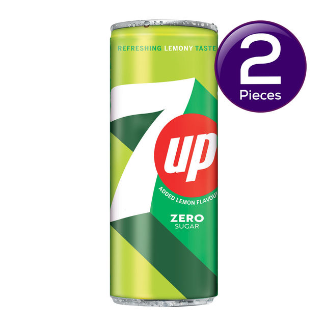 7Up Zero Sugar Soft Drink Can 330 ml X 2 Combo 