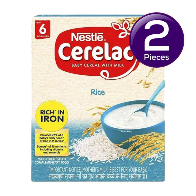Nestle CERELAC Rice Baby Food Cereal (Source of Iron & Protein, 6 - 24 Months) 300 g Combo