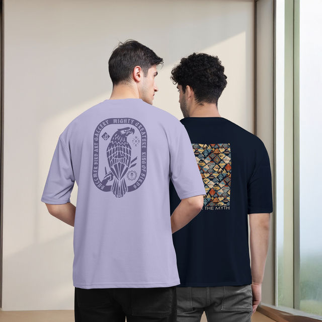 Bullmer Men's Oversized T-shirt Front and Back Printed - Buy at