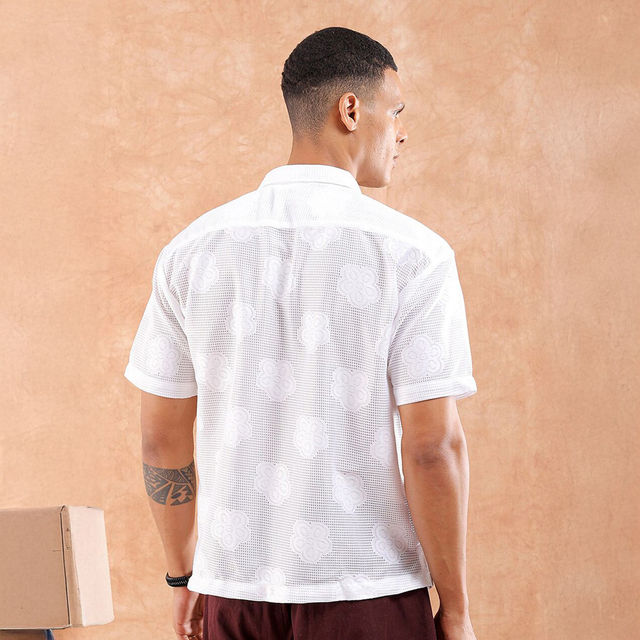 The Indian Garage Co Men's Relaxed Fit Solid Resort Half Sleeve