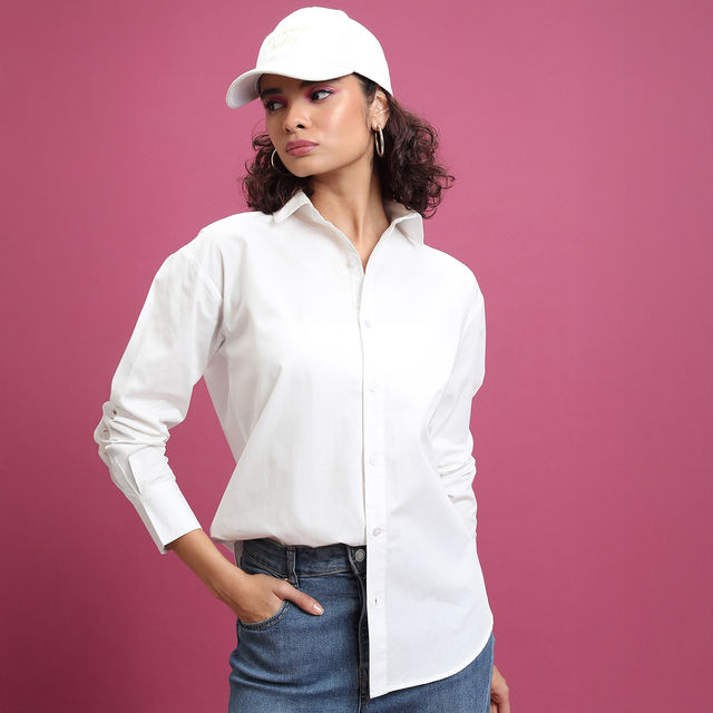Tokyo Talkies Women's Slim Fit Drop-Shoulder Sleeves Cotton