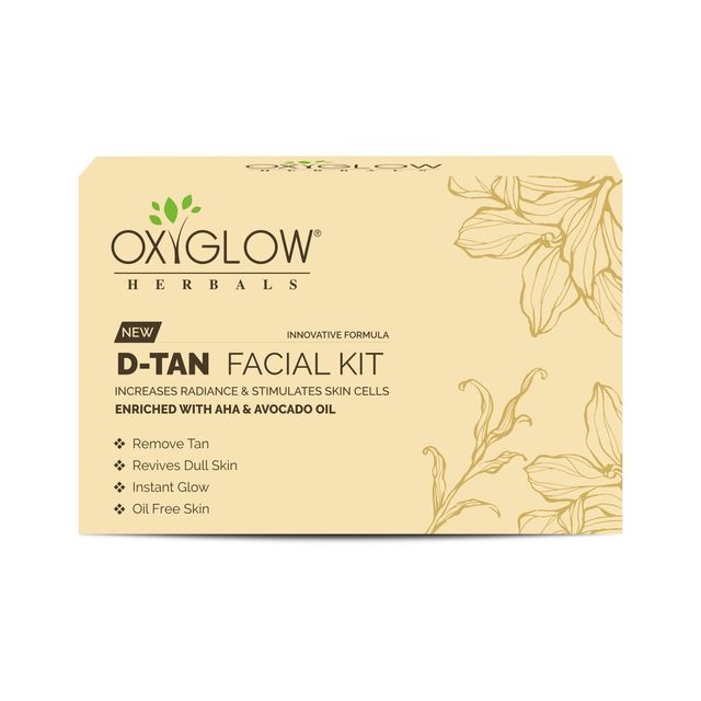 Oxyglow Herbals D-Tan Facial Kit - Remove Tan|Revives Dull Skin|Instant Glow|Oil Free Skin