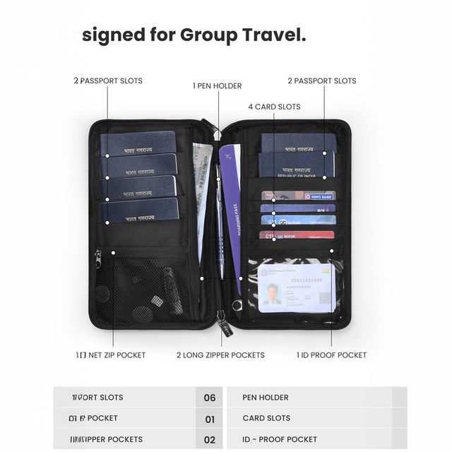 zipper vemingo family passport holder