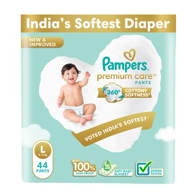 Pampers Premium Care Baby Diapers | Pant Style | L | 44 pcs