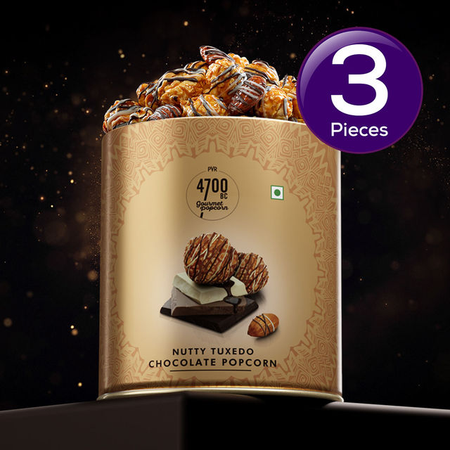 4700BC Nutty Tuxedo Chocolate Popcorn Tin 150 g Combo