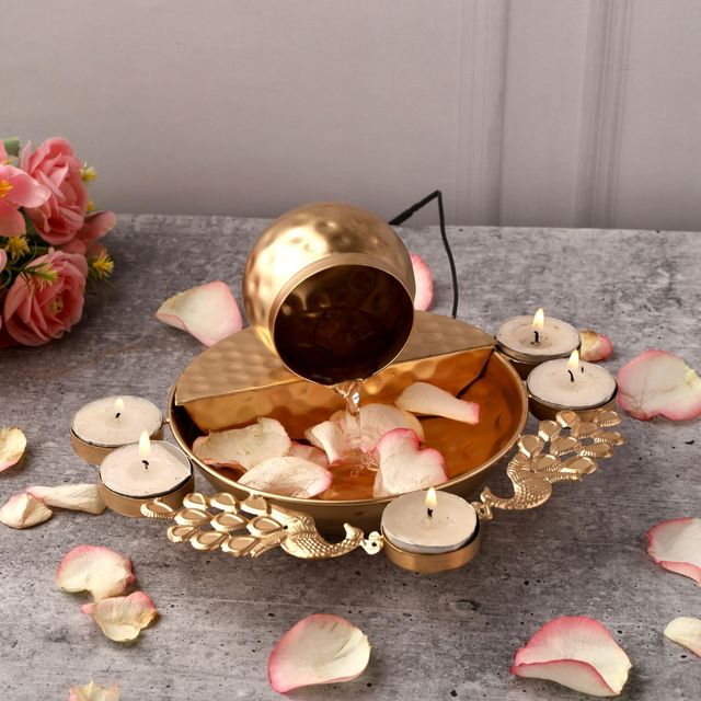 Urban Born Peacock Water Fountain Urli Bowl Buy online at ₹439 near me