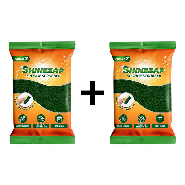 Shinezap Sponge Scrubber 2 pc X 2 Combo