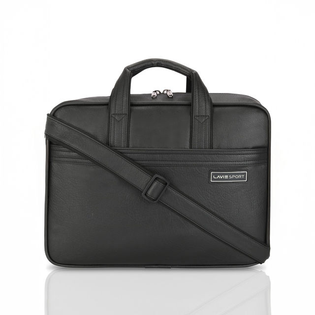 Lavie Sport Unisex Solid Synthetic Leather 13 L Laptop Briefcase
