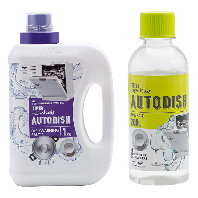 Ifb Essentials Autodish - Dishwashing Salt (1kg) & Ifb Essentials Autodish - Rinse Aid (200ml) Combo 