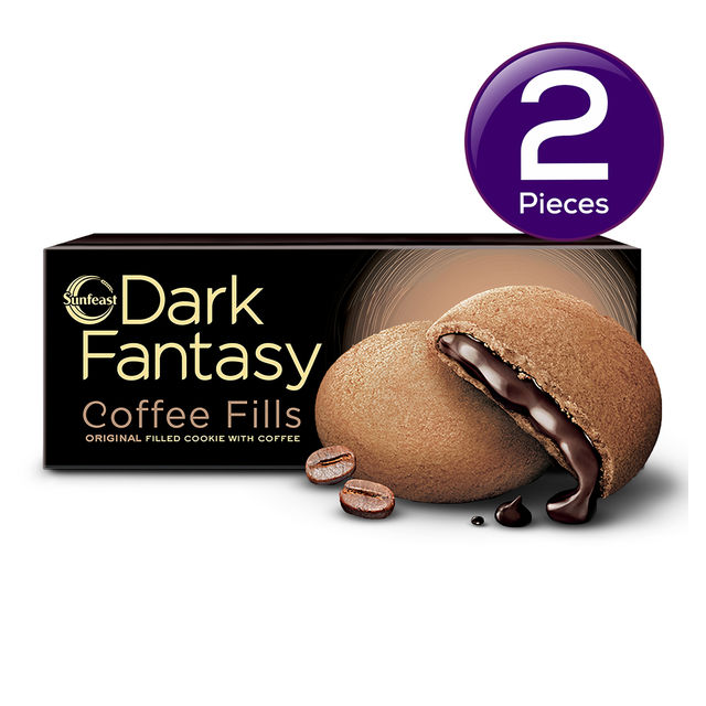 Sunfeast Dark Fantasy Coffee Fills | Original Filled Cookie | Coffee Flavour | Perfect Snack 69 g Combo