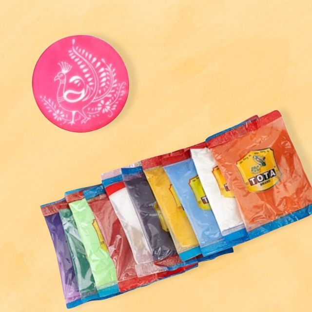 Rangoli Pouches Pack With 8Inch Stencil 1 Pack (10 Pieces) Buy