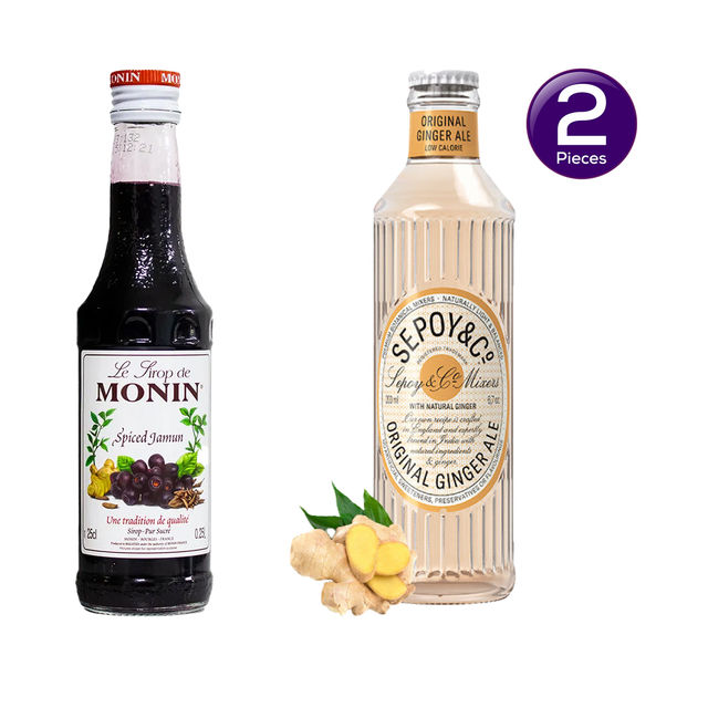 Monin Spiced Jamun Syrup () & Sepoy & Co. Ginger Ale () Combo 