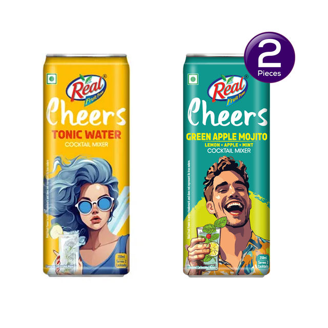 Real Cheers Tonic Water - Cocktail Mixer () & Real Cheers Green Apple Mojito - Cocktail Mixer () Combo