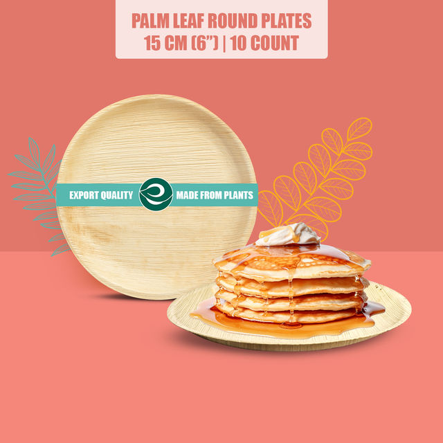 Eco Soul 6 Inch Round | 10 Count | Palm Leaf Plate
