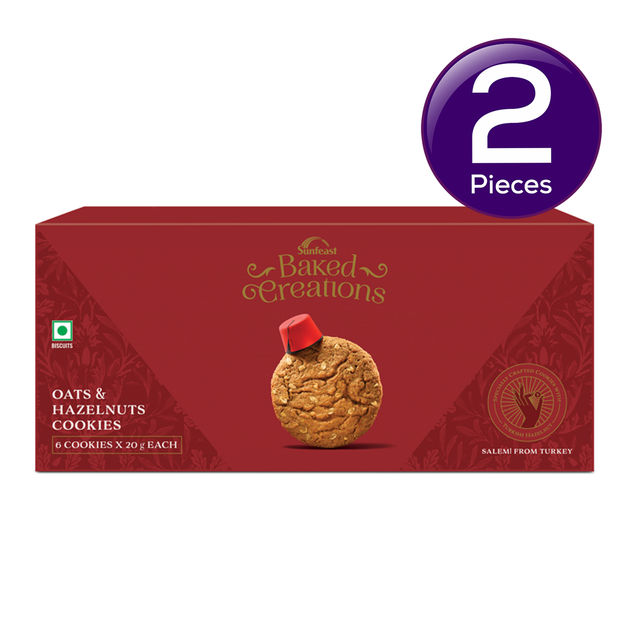 Sunfeast Baked Creations Oats & Hazelnut 120 g Combo