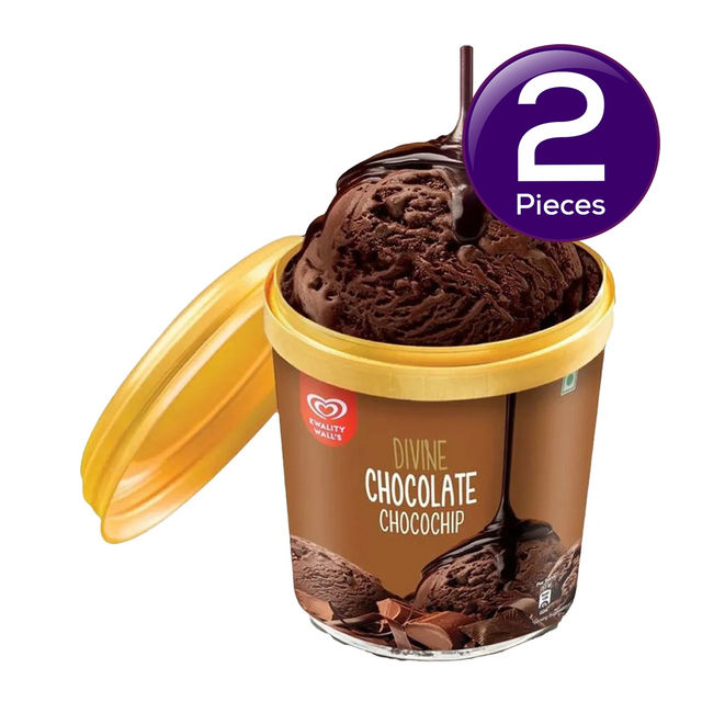 Kwality Wall's Divine Chocolate Chocochip Cup 100 ml Combo