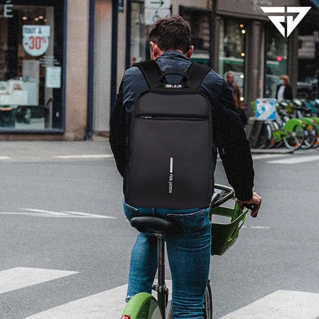 Fur Jaden 24 L Black Anti-Theft Backpack with USB Port & Number