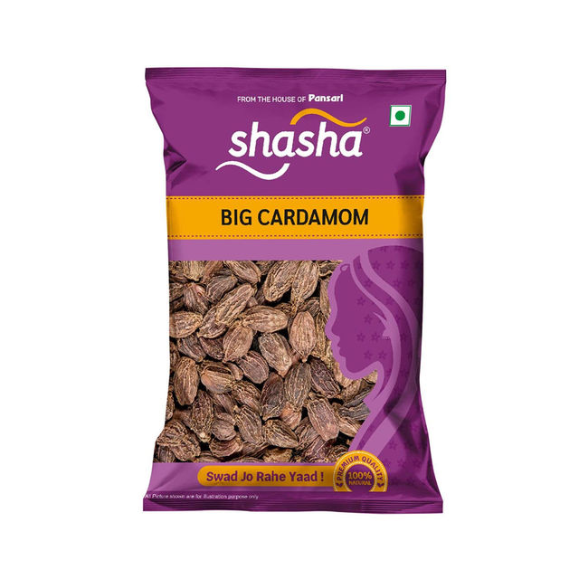 Shasha Big Black Cardamom Whole/Badi Elaichi - From The House Of Pansari