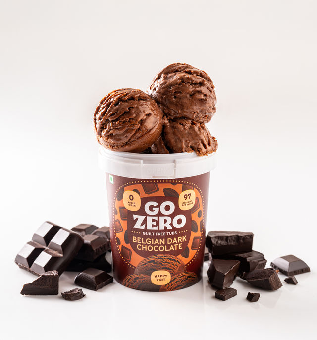 Go Zero Belgian Dark Chocolate Low Calorie Guilt Free Ice Cream Tub