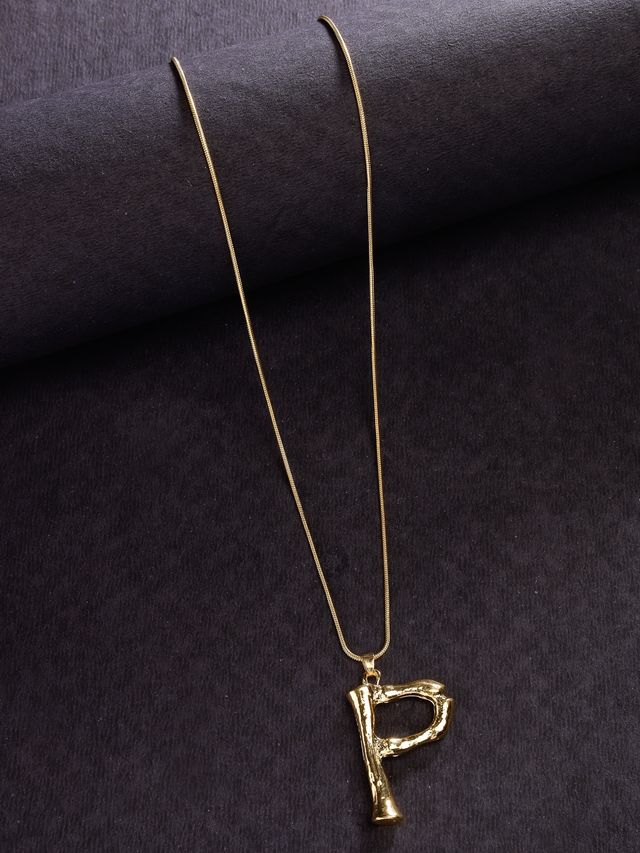 Scintillare By Sukkhi Gold Plated Alphabet P Letter Initials