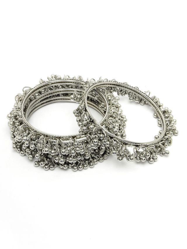 Sukkhi Navratri Festival Oxidised Rhodium Plated Ghungroo Silver