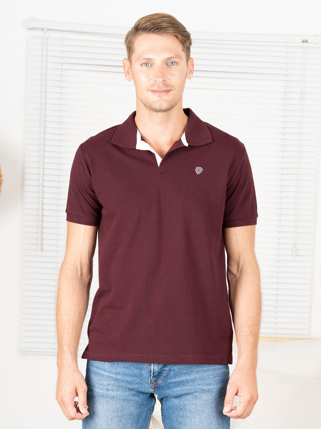 Lux Cozi Men's Cotton Polo T-Shirt, Coffee, S - Buy at ₹342
